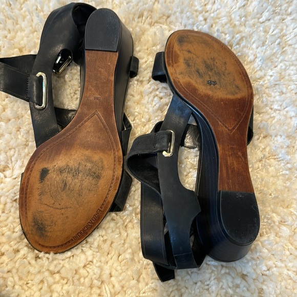 Enzo Angiolini Womens Leather Open Toe Strappy Low Heel Sandals Black Size 8 - Picture 4 of 5